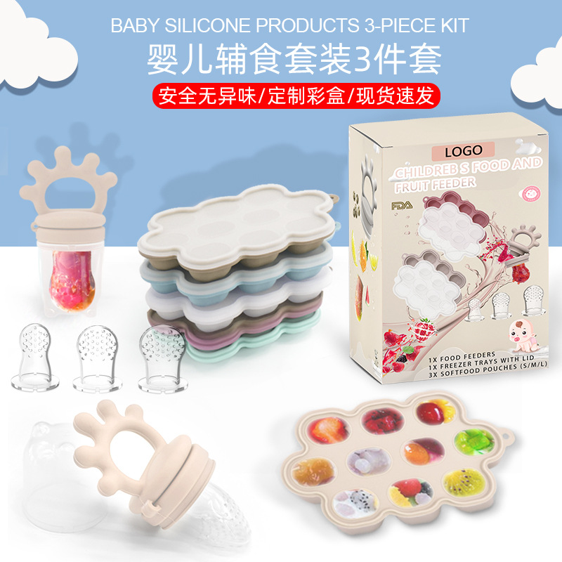 Bordando frutas y verduras de grado alimenticio, juego de vajilla para alimentación materna e infantil, caja de alimentos, suplemento alimenticio para frutas para bebés