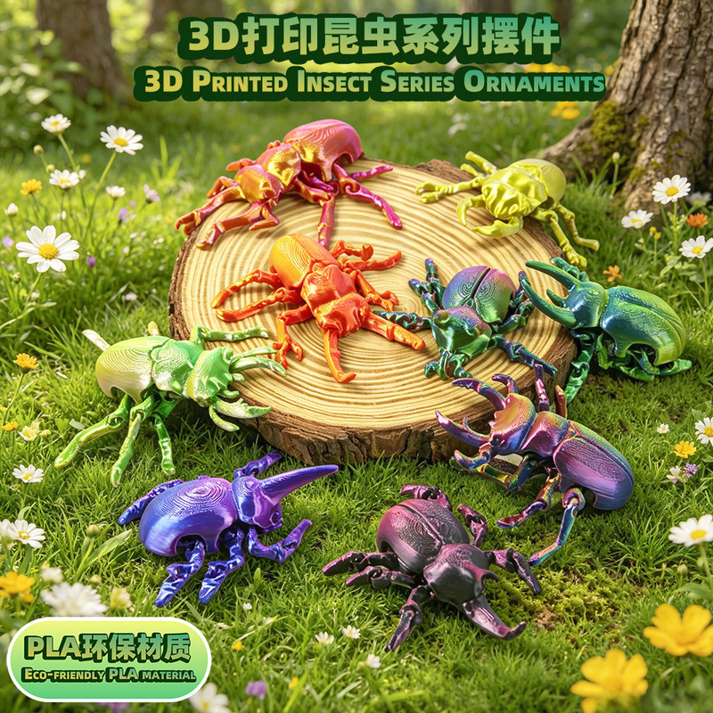 Factory Direct Sales 3D Printed Insect Model Ornaments, Realistic Stag Beetle with Movable Joints