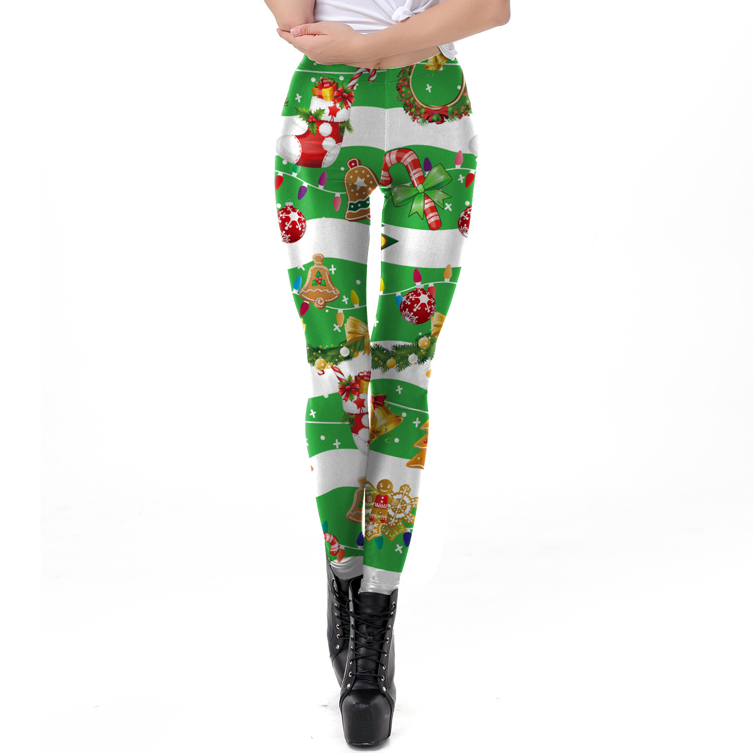 Women Christmas Digital Print Tight Leggings