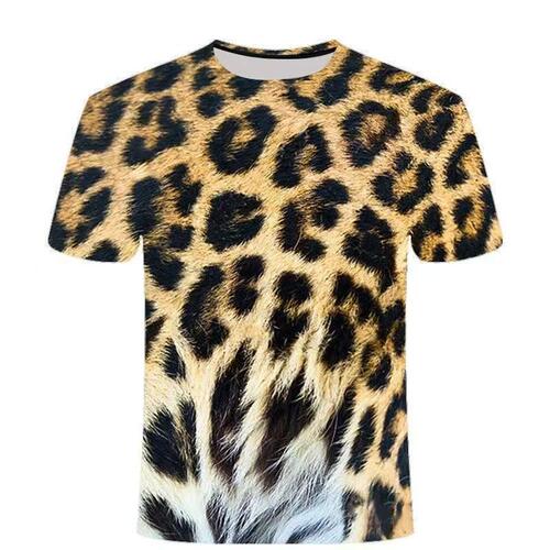 Summer men's and women's styles printed 3D leopard print short-sleeved T-shirts can be made