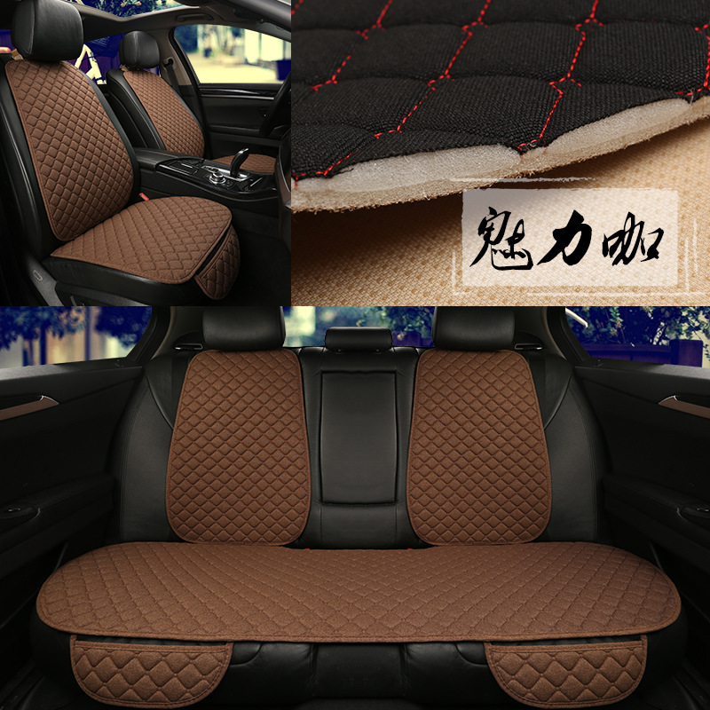 Cojín del asiento del coche cojín del asiento del coche de lino cuatro estaciones cubierta de asiento de coche universal de cinco asientos transpirable cojín del coche Comercio exterior Venta caliente