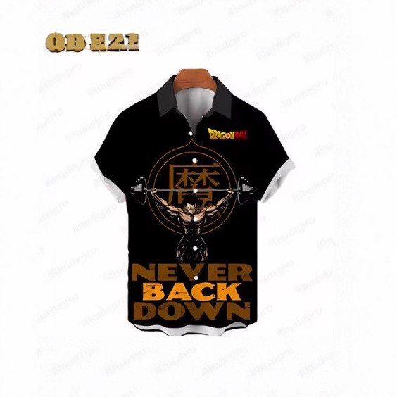 Men's Shirt Dragon Ball Z Y2K 2025 Style Short-Sleeved Beach Wear Travel Coast Style Sports Casual Shirt