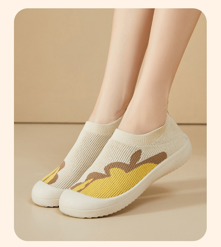 Giày lười nữ mũi tròn vải dệt kim thoáng khí đế mềm, đế cao 2 cm — K69 Giày nữ dệt bay - Trắng [Hộp], K69 Giày nữ dệt bay - Đen [Hộp], K69 Giày nữ dệt flyknit - màu be [hộp] chi tiết 18