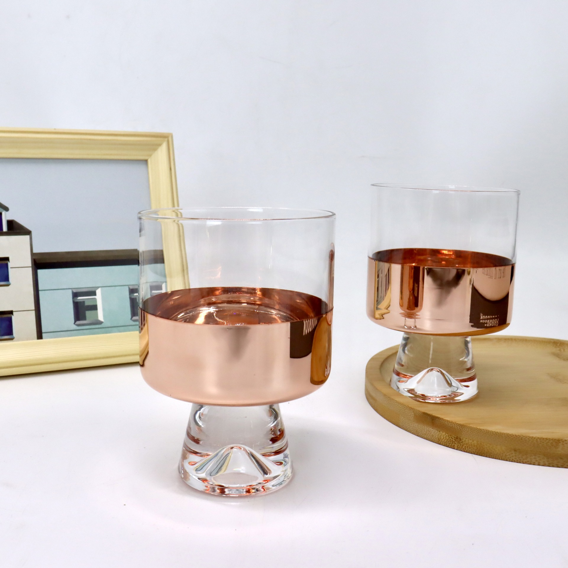 Model room decorative wine set gradient rose gold gray cold kettle home set glass decanter