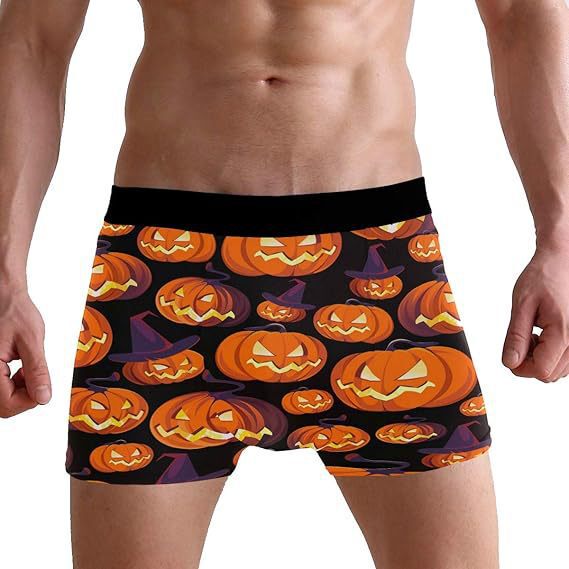 Cross-border European and American trend men's boxers 3D digital printing comfortable breathable horror Halloween series Cross-border European and American trend men's boxers 3D digital printing comfortable breathable horror Halloween series