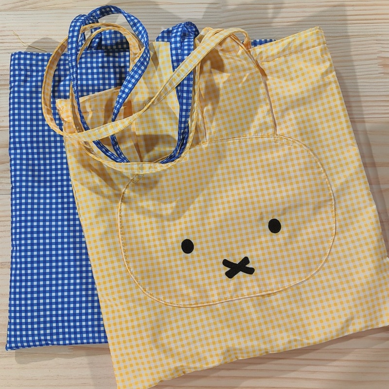 일본 스팟 만화 새로운 Mi Rabbit 핸드백 귀여운 토끼 대용량 어깨 여성 가방 격자 무늬