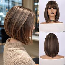 Q 94468 Flat bangs short straight bob wig ƽ������ֱ�����^��