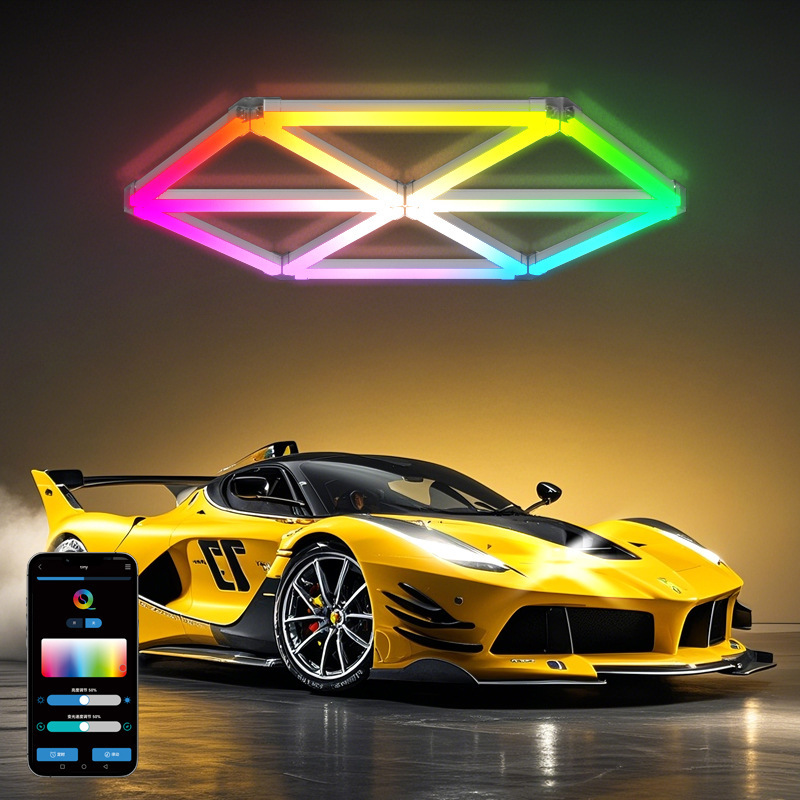 Nueva lámpara de techo RGB para lavado de automóviles lámpara de película de automóviles 84W restaurante música ritmo de atmósfera lámpara de estación de túnel