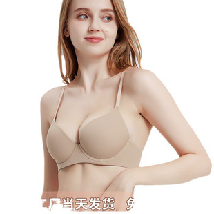 Seamless one-piece glossy thin underwear push up soft steel ring anti-sagging big chest small bra 0312