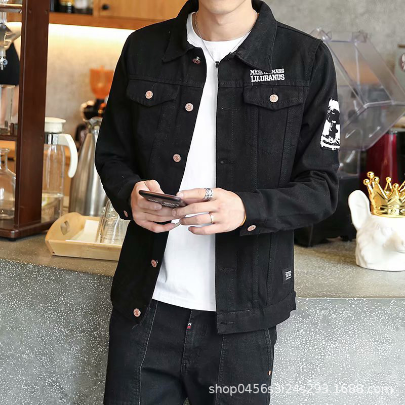 Chaqueta casual de los hombres de primavera y otoño ropa de trabajo chaqueta de mezclilla chaqueta de moda coreana chaqueta más tamaño chaqueta delgada