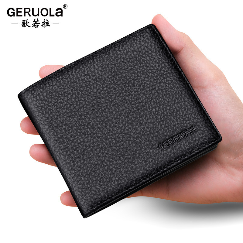 Cartera de cuero para hombre corto 2025 nuevo bolso de tarjeta todo en uno de gran capacidad billetera de piel de vaca estilo delgado bolso de plata para padre