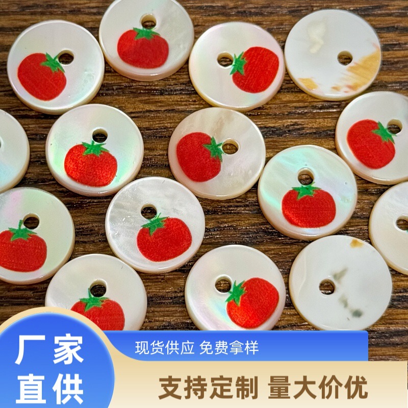 Cute Cartoon Imported Tarobe Red Tomato Children's Sweater Cardigan Button Designer Shirt Decorative Label