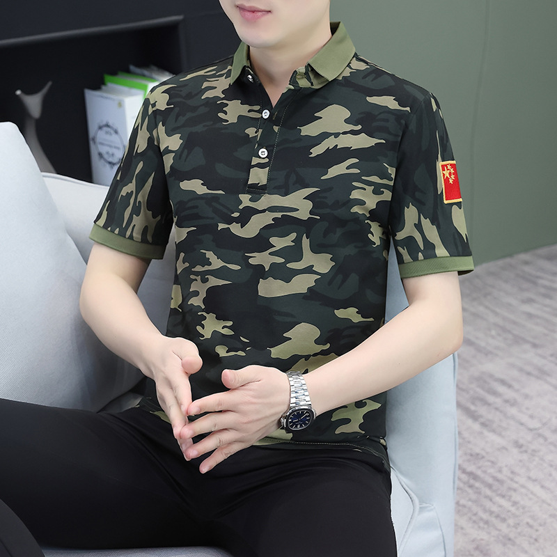 Ready Stock Embroidered Cotton Short-Sleeved T-Shirts, Men's Polo Shirts, Casual Men's T-Shirts, Training Clothing, Work Clothes Wholesale