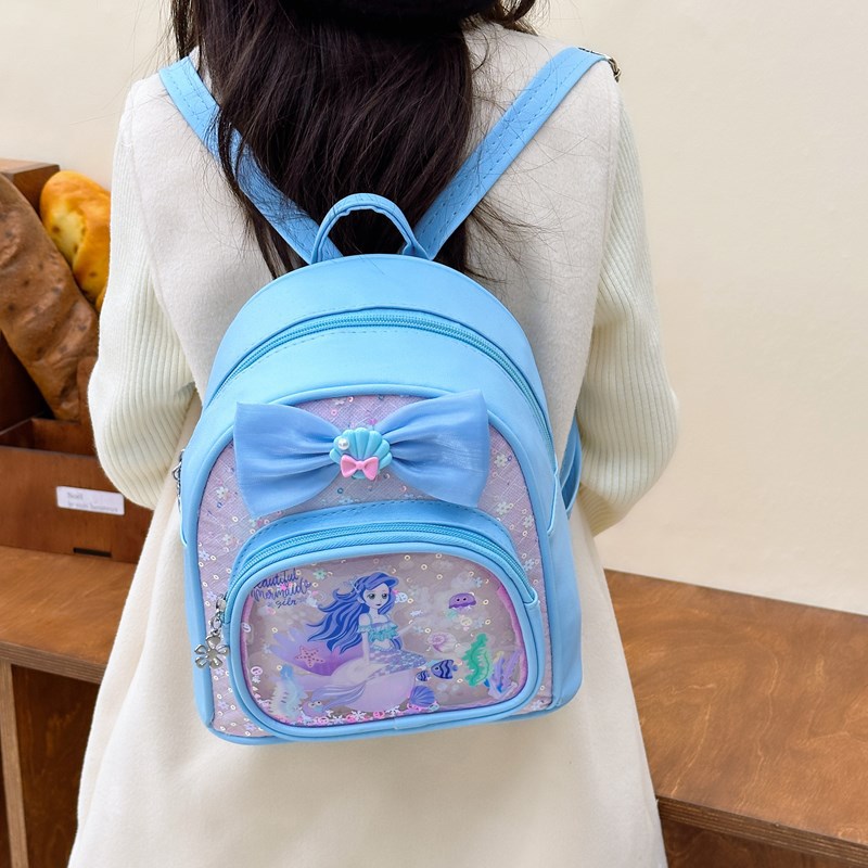 Jardín de infantes bebé mochila adorable arco transparente arena movida mochila de niñas nueva mochila de niños con sequillas