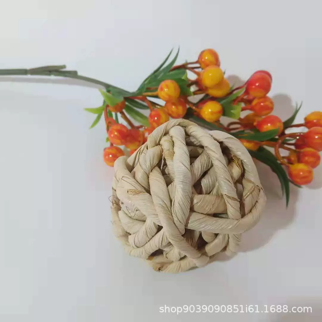 手工编制水草球小动物磨牙玩具球宠物球抓咬兔子仓鼠脚下玩具球