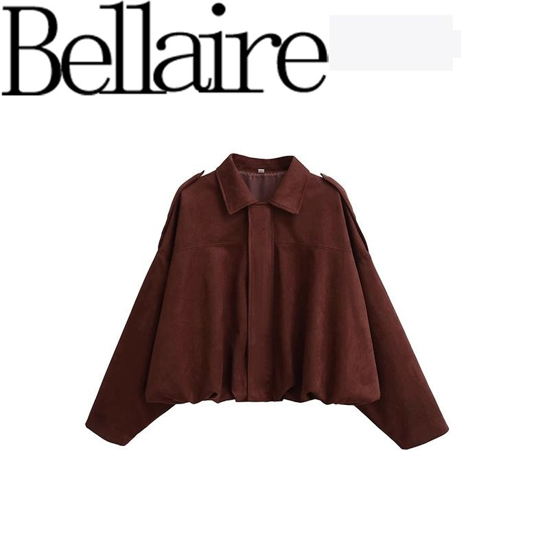 Za Foreign Trade Wholesale European and American Style French Fashion Women's Clothing Batwing Sleeve Suede Flight Jacket 4344155 Za Foreign Trade Wholesale European and American Style French Fashion Women's Clothing Batwing Sleeve Suede Flight Jacket 4344155