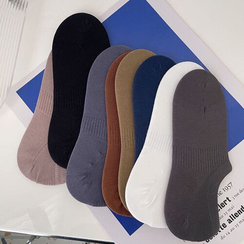 Australian cotton hand-sewn basic solid color men's shallow socks invisible socks men's boat socks