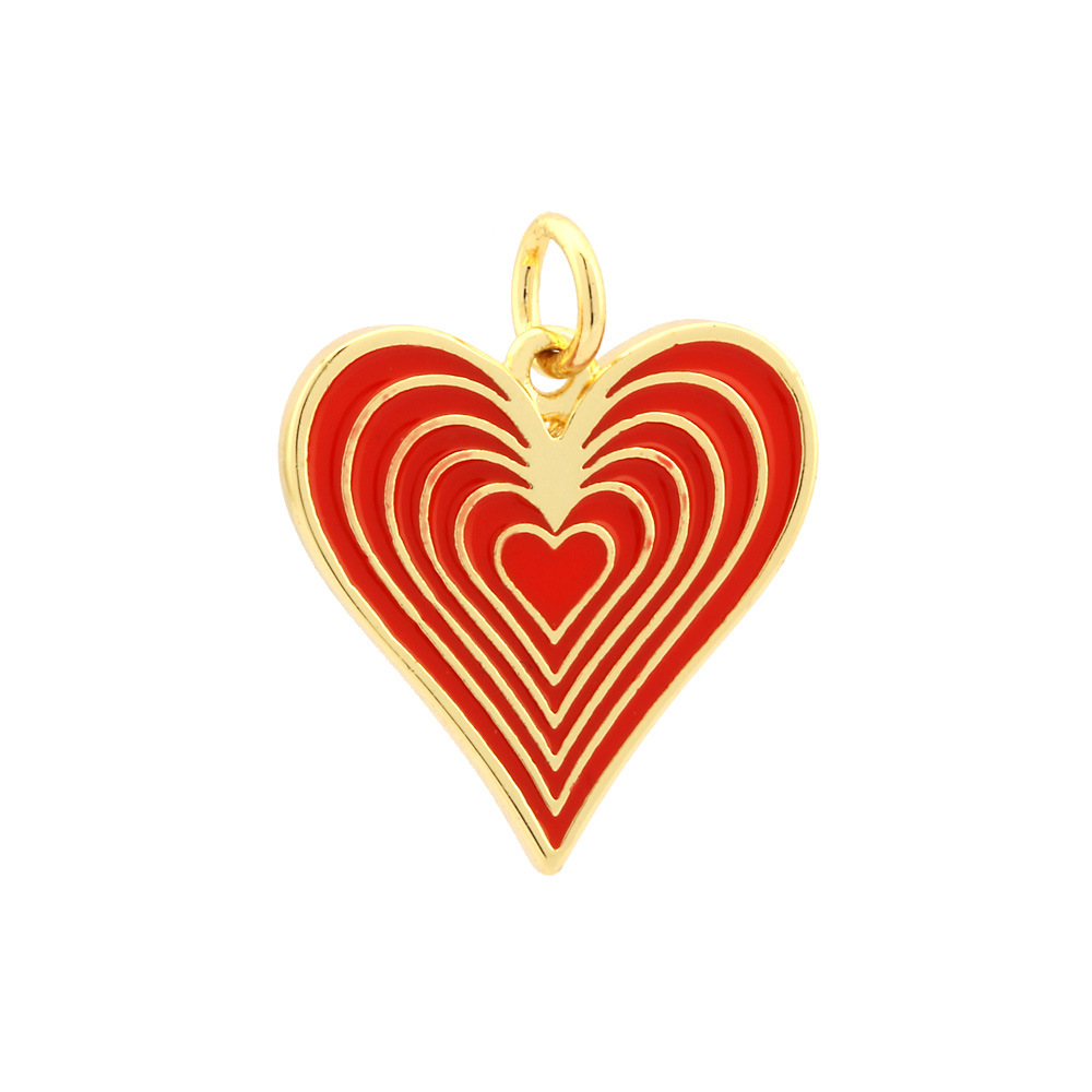 1 Piece Retro Heart Shape Copper Enamel Jewelry Accessories display picture 4