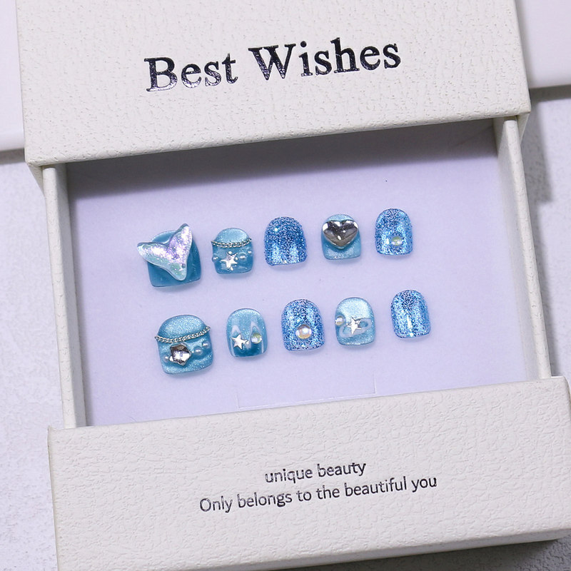 [children wear armor] handmade phototherapy nail art cute wind cartoon mermaid 3-12 years old children non-toxic