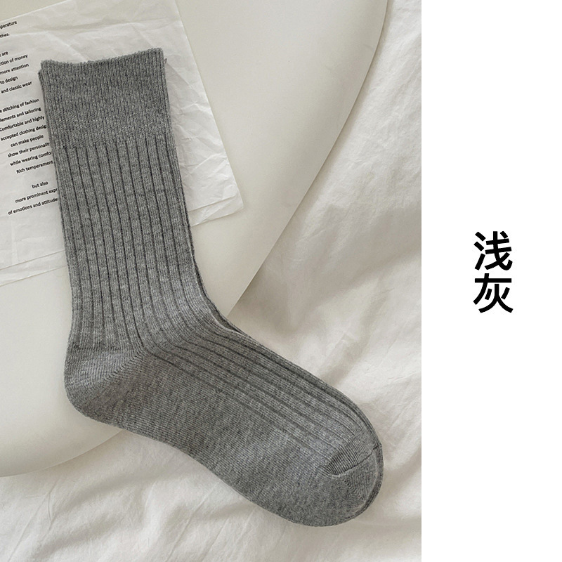 suxinaimin美拉德袜子女海盐奶油多色中筒堆堆袜日系配博肯鞋长袜|undefined