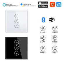 涂鸦WiFi窗帘开关 欧式英规面板google支持alexa智能窗帘开关批发