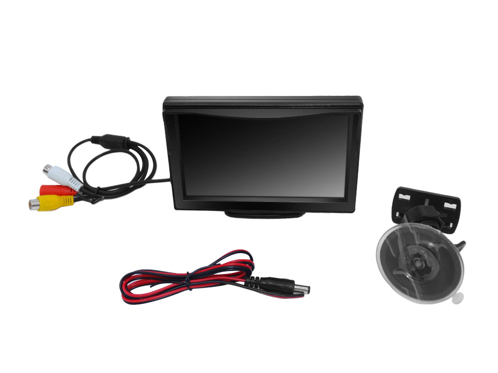 Manufacturer supplies 5inch suction cup monitor HD wireless transmitter receiver license plate 7-inch infrared car camera
