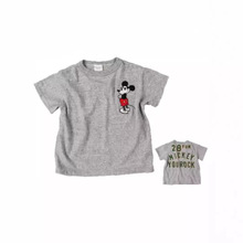 DD24SS夏季新款米奇短袖上衣儿童男女童纯棉卡通重工刺绣老鼠T恤