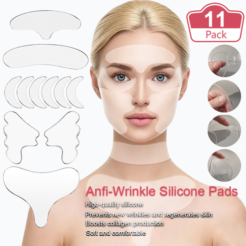 Silicone Anti-Wrinkle Patches Are a Hot-Selling Beauty Product Across Borders, Used for Nasolabial Folds, Forehead Lines, and Neck Lines. Transparent Self-Adhesive Patches to Reduce Fine Lines