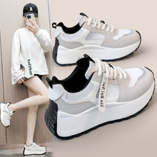 BN003-1新款小白鞋女2024夏季厚底增高网面女鞋耐磨韩版透气网鞋