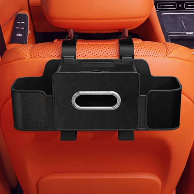 multifunctional tissue box with cup: Car tissue box/set - seat-four-in-one-storage-box-4th-generation-black