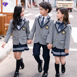 中小学生校服秋季儿童班服英伦风小西装套装幼儿园园服学院风厂家