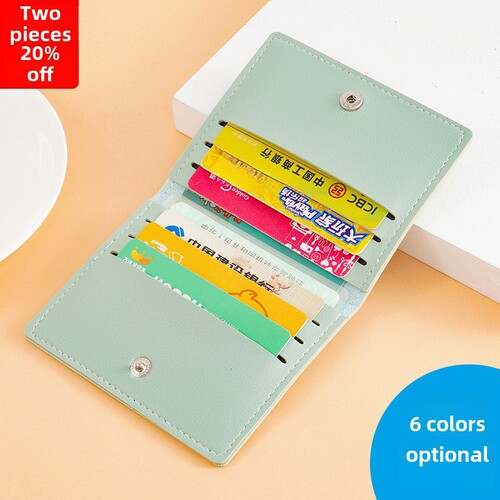 Women's ultra-thin and compact bank ID card case, driver's license holder, simple and lightweight model, anti-magnetic card holder