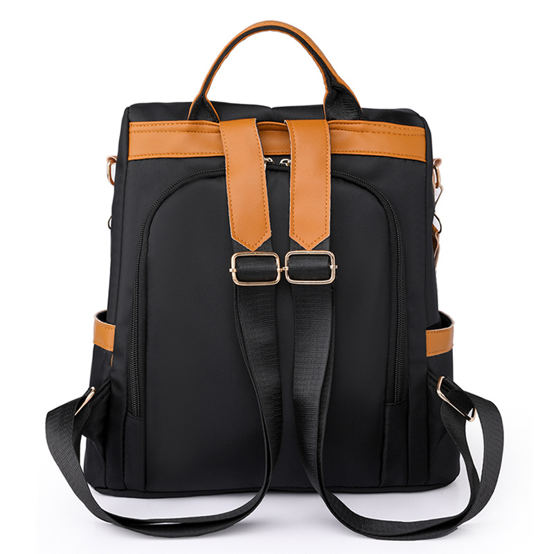 2023 nueva mochila antirrobo de nailon coreano moda femenina color contraste multifuncional ligero mochila de viaje de doble uso