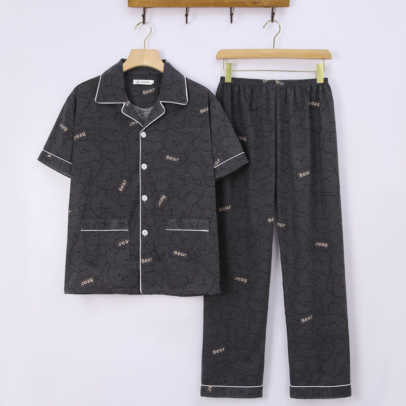 Pijamas de verano de los hombres pantalones de manga corta de algodón Delgado de los hombres de verano casual más el tamaño de media manga homewear traje