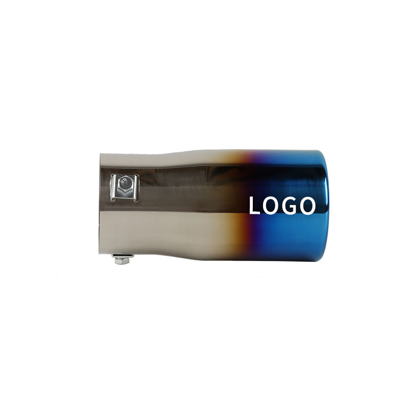 Factory direct supply modified single tail throat universal stainless steel exhaust pipe muffler car tail throat thickened grilled blue