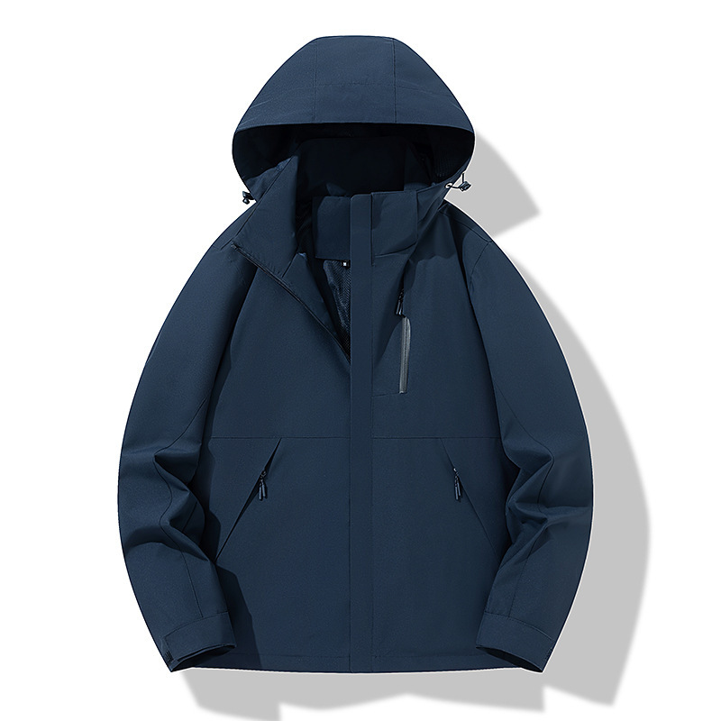 2025新款春秋加网薄款户外单层登山服运动休闲防水情侣帽可卸单衣|undefined