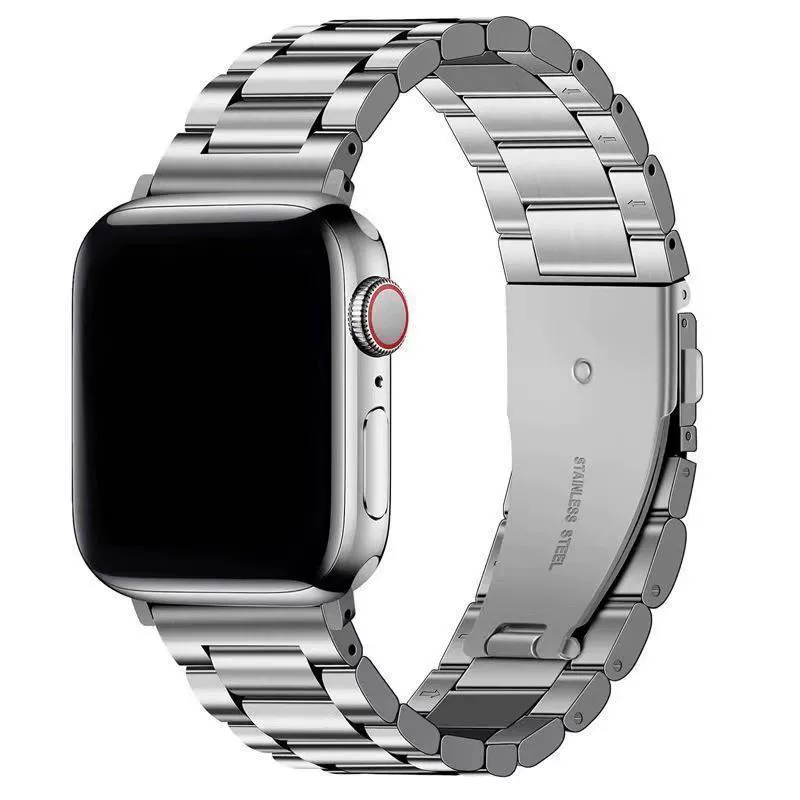 Ремешок из нержавеющей стали (Apple) совместим с iWatch 8/7/6/5/4/SE, 20/22/38–45 мм, серебристый/чёрный/золотой