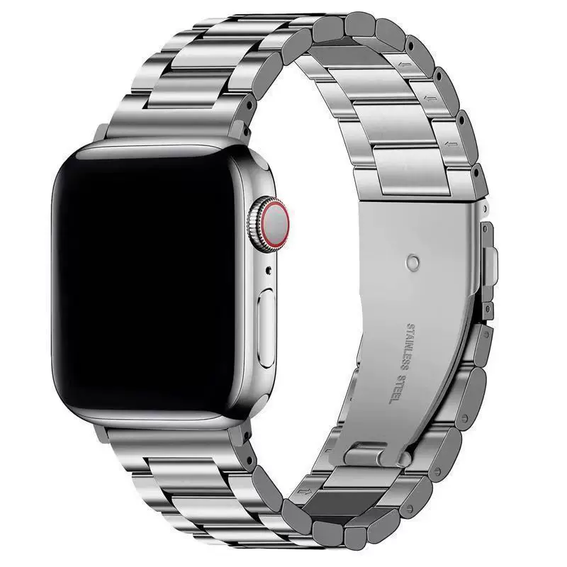 Ремешок из нержавеющей стали (Apple) совместим с iWatch 8/7/6/5/4/SE, 20/22/38–45 мм, серебристый/чёрный/золотой