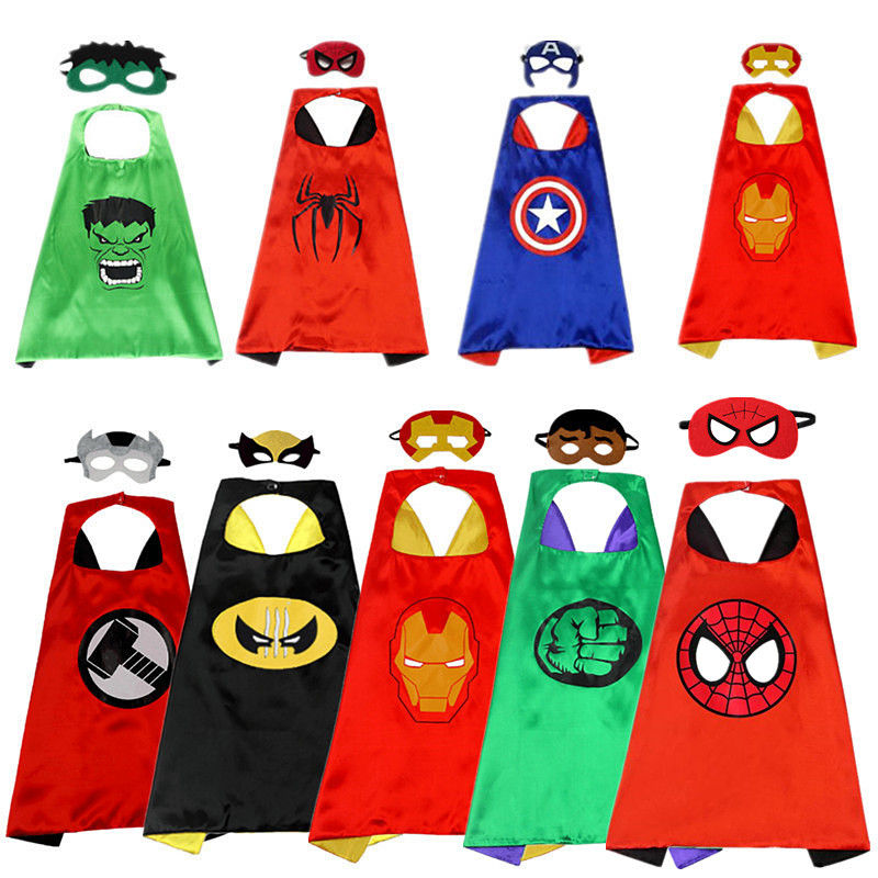 Children's Superhero Mask Cloak Movie Cartoon Cloak Halloween Mask Cloak Cloak Dance Party Outfit