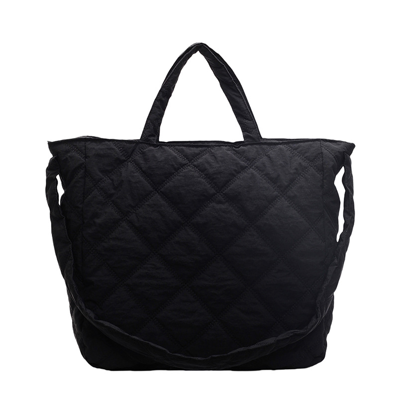 Bolso de algodón de gran capacidad de invierno para mujer 2024 nuevo bolso de mano rombo de nailon casual bolso de mensajero de un solo hombro