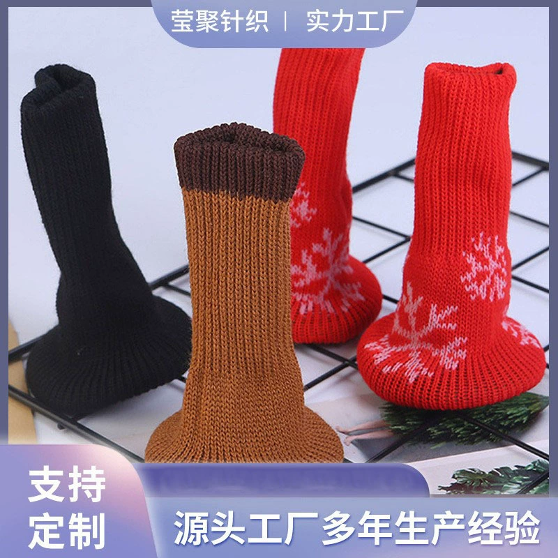 Обработка на заказ Рождественский стол Крышка для ног Модный шумостойкий коврик для ног стола Двухслойный Вязаный Круглый стол Крышка для ног стула