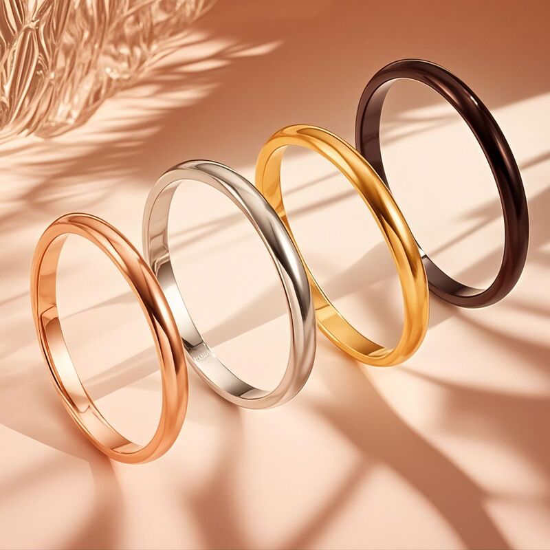 2mm Plain Ring, Exquisite Plain Glossy Ring for Couples, Personalized Design, Simple Student Thin Ring, Rose Gold 2mm Plain Ring, Exquisite Plain Glossy Ring for Couples, Personalized Design, Simple Student Thin Ring, Rose Gold