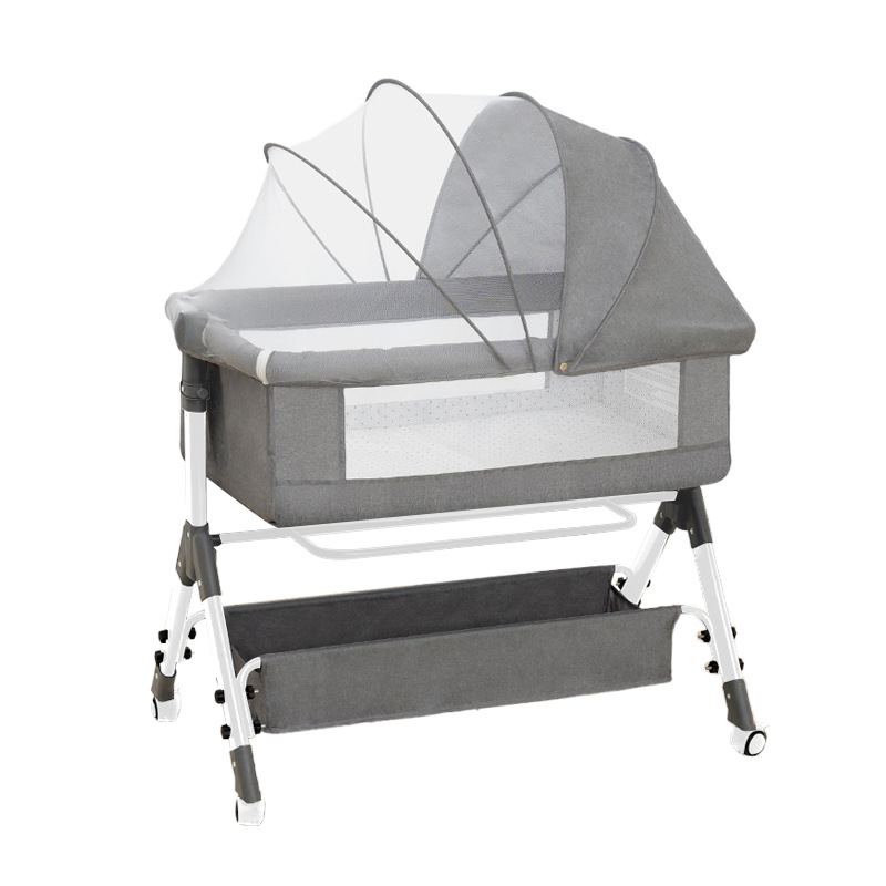 Cama de bebé móvil cuna cama portátil 2 en 1 plegable multifuncional bb cama recién nacida cama de empalme