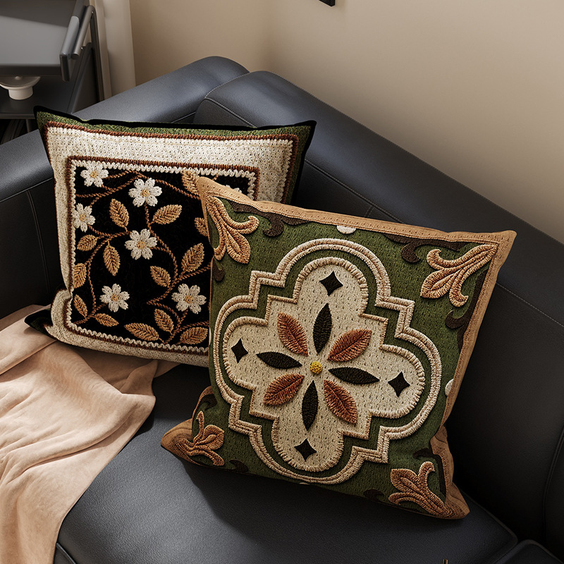 Sofá de estilo medieval almohada retro almohada doméstica cabezal de cama almohada de cama almohada de ventana con núcleo desmontable y lavable