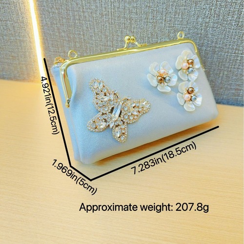 New cross-border pearl top handle evening bag dress bag party bag cheongsam bag ball gown bag water diamond shoulder bag