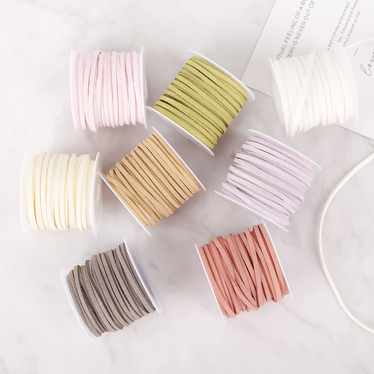 Double-sided Flocked Leather Cord, Mink Cord, Double-sided Flocked DIY Pendant Accessories, 3mm Braided, Bracelet Necklace Leather Cord