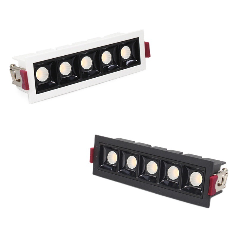 Luz de tira de rejilla incrustada estrecha tira de LED proyector sala de estar antideslumbrante Luz de lavado de pared de alta pantalla ultrafina luz no principal