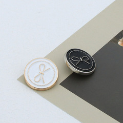 Youduo Xiaoxiang style bow metal button jacket top button coat sweater cardigan button round black