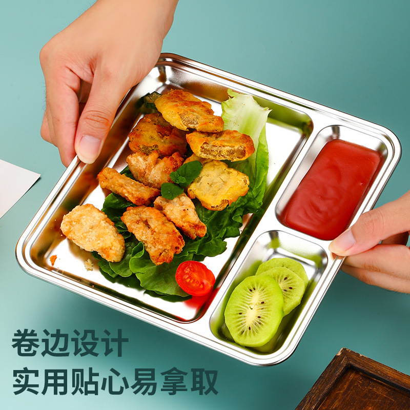 304 plato de acero inoxidable estilo coreano creativo de salsa de barbacoa plato multipropósito de bocadillos plato de comedor de partición de buffet