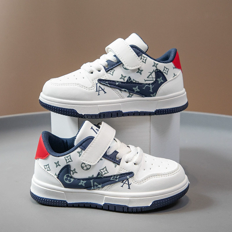 Весенне-осенние новые детские низкие кроссовки для мальчиков, повседневная обувь для девочек, спортивные белые туфли